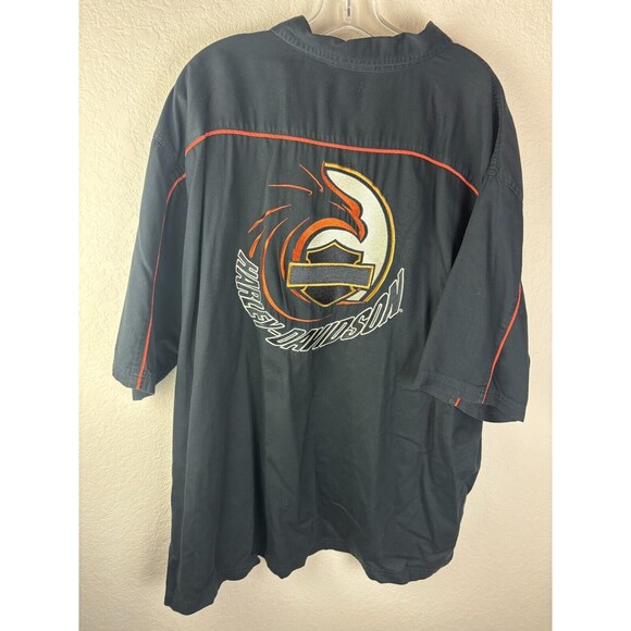Harley-Davidson Motorcycles Men's Button Down Shirt Gray Size 3XL Short Sleeve - Picture 1 of 9